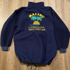 Vintage Navy Malibu Rum Quarterzip